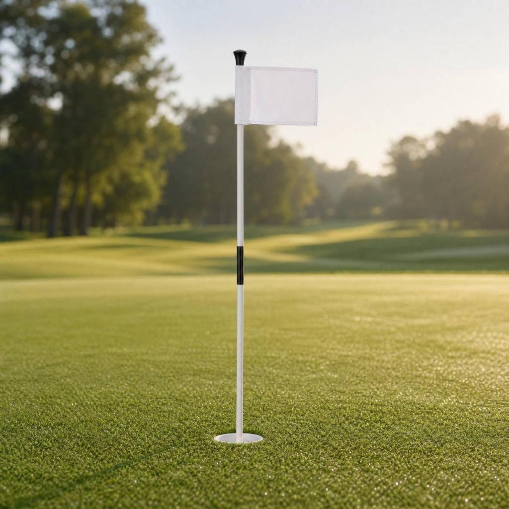 Golf Practice Flagpole Detachable with Integrated Sleeve Flag