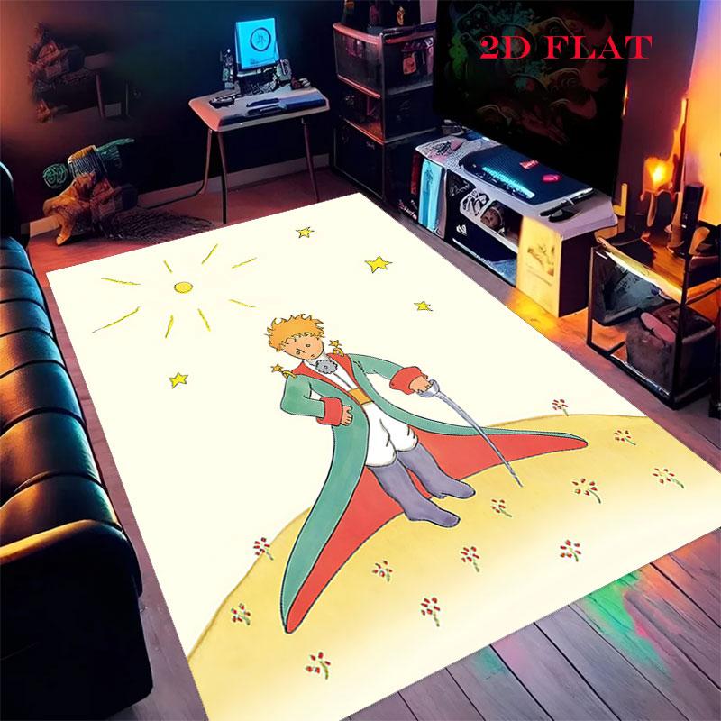 Little Prince Bloom Carpet Rug for Living Room Bedroom Home Sofa Decoration,Kids play Nonslip Floor Mat