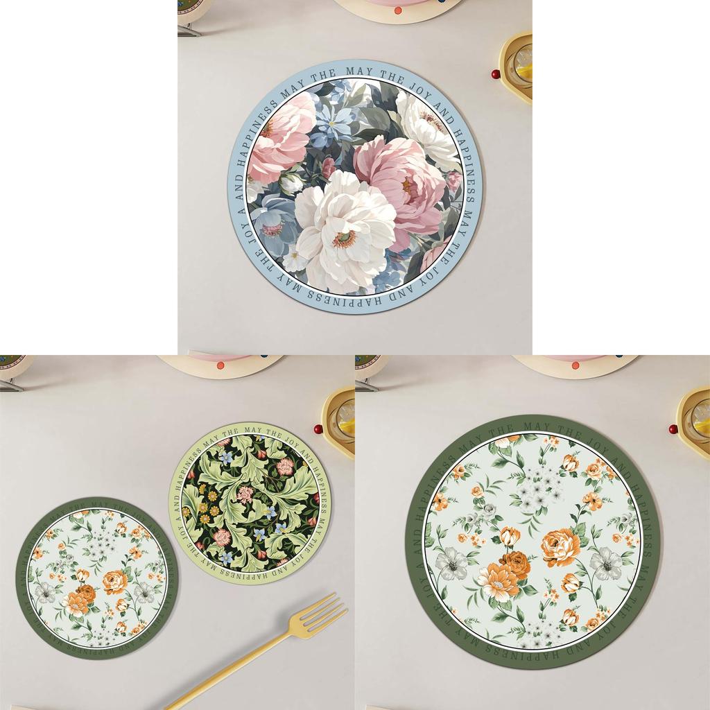 Rubber Flower Pattern Coasters With Antislip Water Absorption For Home Use