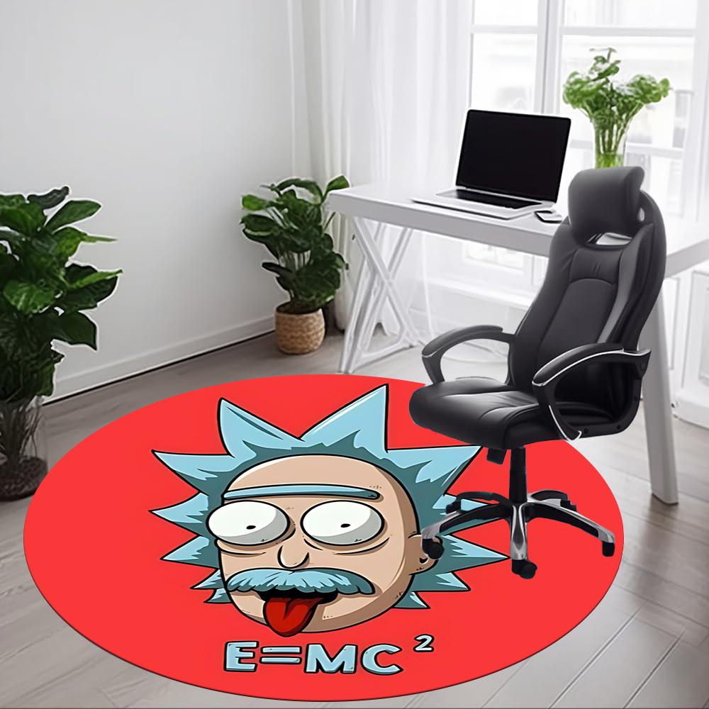 Rick and Morty Office Round Area Rug, Indoor Mat Suitable For Office,Bedroom Living Room Home Decor, Room Deco a0908166