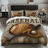 3Pcs Baseball Pattern Bedding Set, For Girls, Teenagers And Adult'S Bedroom, 1*Quilt Cover+2*Pillowcase, For Single Bed