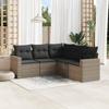 Vidaxl 5-Cz. Set da Giardino, Cuscini, Rattan PE Grigio