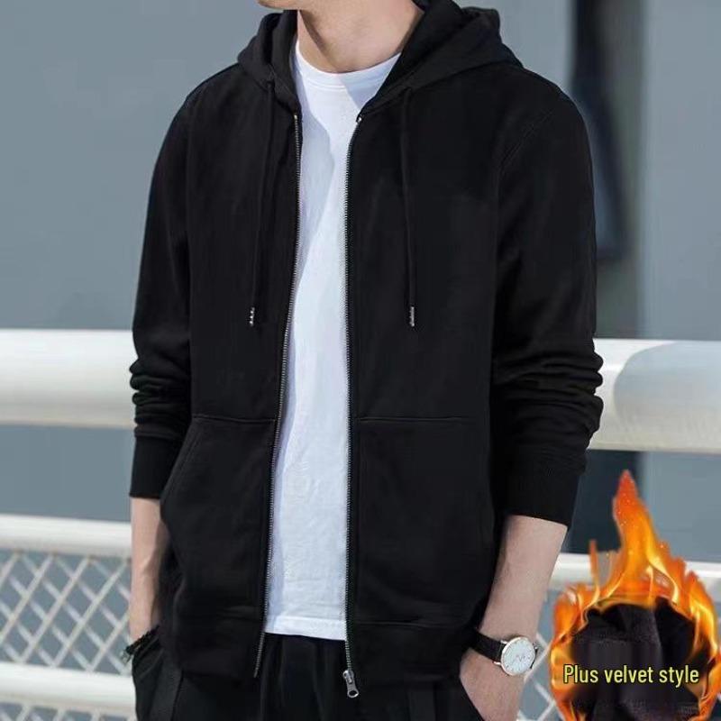 Men's Sweater Spring and Autumn Cardigan Hoodie Loose Jacket Casual Top Men's Winter American Sportswear