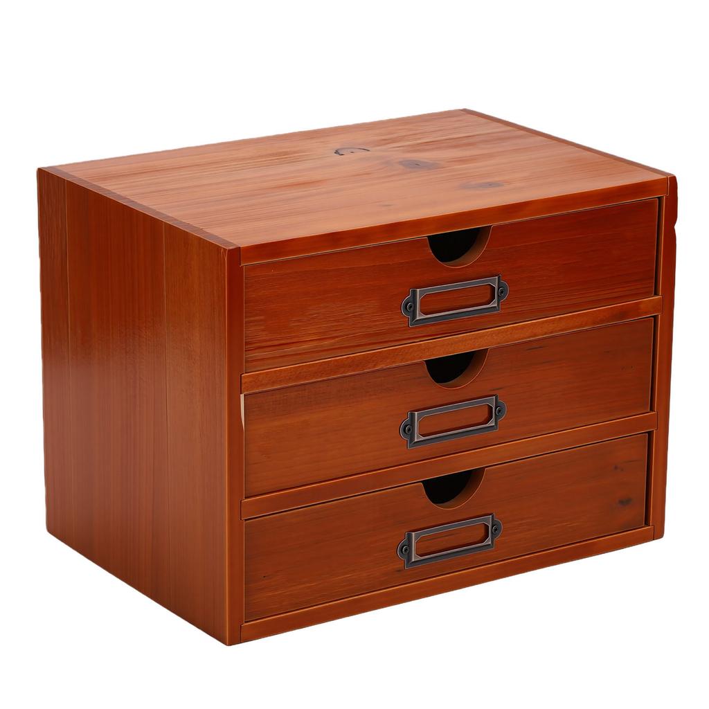 Armoire d'apothicaire empilable, bureau à 3 tiroirs, style vintage, boîte de rangement en bois pour fiches de bibliothèque, papeterie, fil à broder, couture et loisirs créatifs