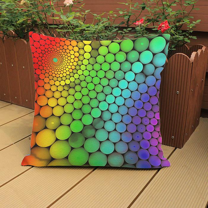 Colorful Geometrics Cubes Spots Home Decor Pillows Sofa Decorative Cushion Cover Modern Rotating Geometric Movement Pillow Cases