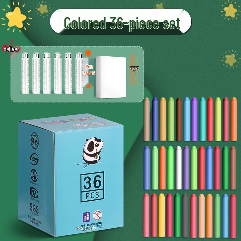 Water-Soluble Dust-Free Chalk for Teachers & Students - Reveals Color When Wet - Ideal for Blackboard Writing & Drawing