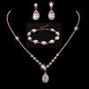 Elegant Rhinestone Set: Necklace, Earrings & Bracelet with Claw Chain Design - Multiple Styles