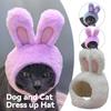 Pet Rabbit Ear Plush Hat Easter-Themed Bunny Ear Headband Funny Headdress for Cats Dogs Pets Photography Supplies Accessories