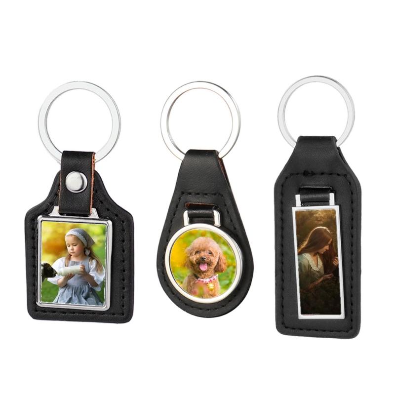 Sublimation Blank Round Keychain with for Key Ring Heat Transfer Keychain for Christmas Valentine Graduation Day Present