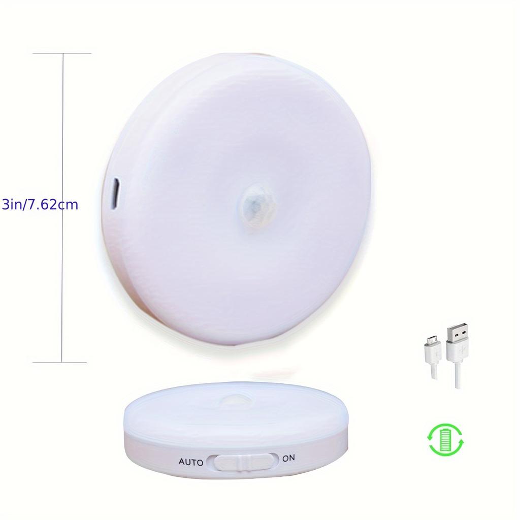 Pachet de 6 lumini de noapte LED cu senzor de mișcare, reîncărcabilă prin USB, lampă de perete fără fir pentru uz casnic și în aer liber