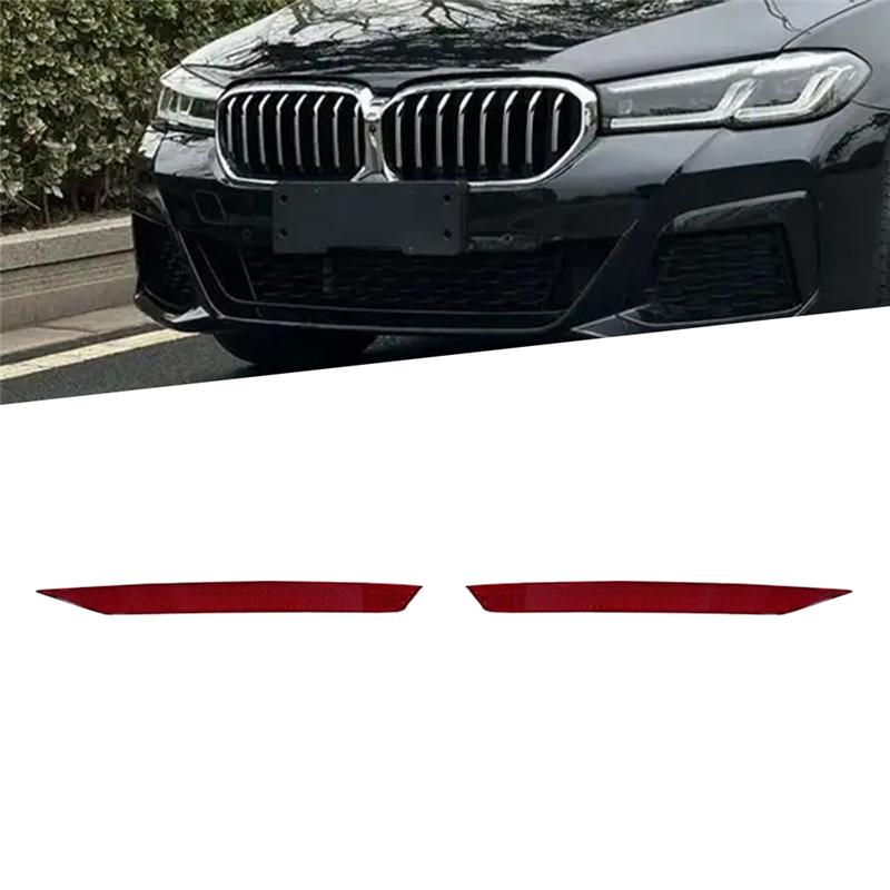 

1Pair Rear Bumper Reflector Light Trim 63145A016D1 63145A016D2 For BMW 5 Series G60 Side Warning Reflector Plate-A87Q червоний