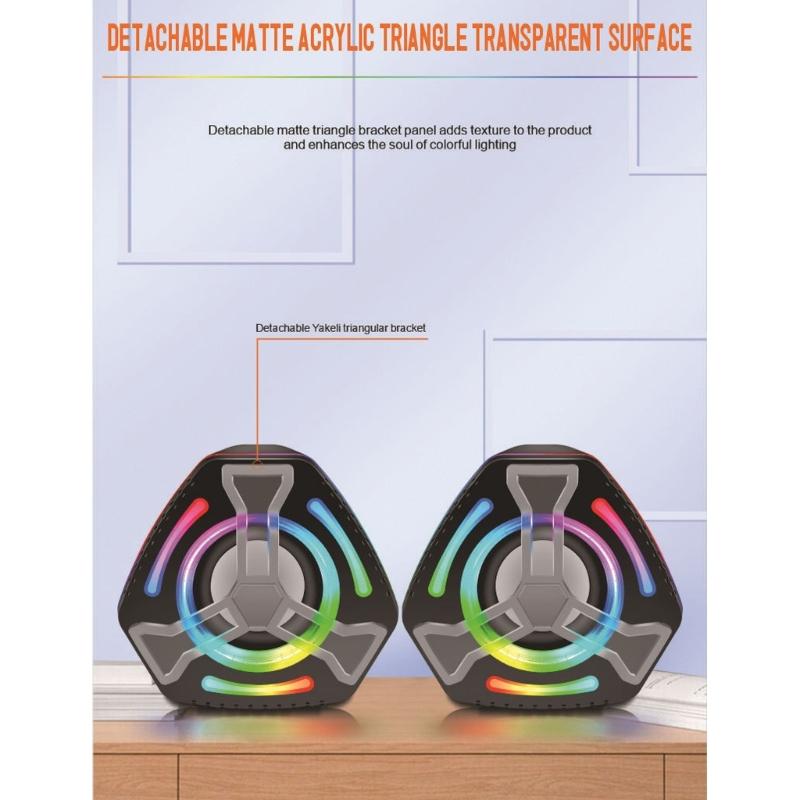 USB Corded Multimedia Speakers With Vibranted Color Effects And Double Connection For Laptop Desktop Devices