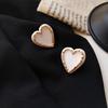 Vintage Hyperbole Black White Heart-shaped Stud Earrings For Woman Luxury Party Unusual Earrings Fashion Gift 2022
