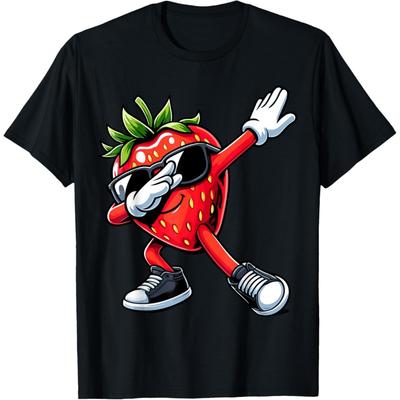 Dabbing Strawberry Summer Fruit Lover Men Women Girls Kids T-Shirt