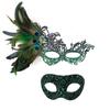 Gradient Color Feathered Couple Masks Lace Masquerade Mask  Cosplay Festival Party