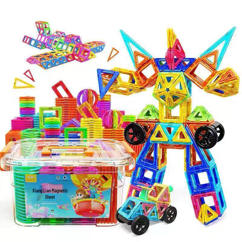 Large Magnetic Building Tiles Set for Kids - Educational Suction Magnet Blocks