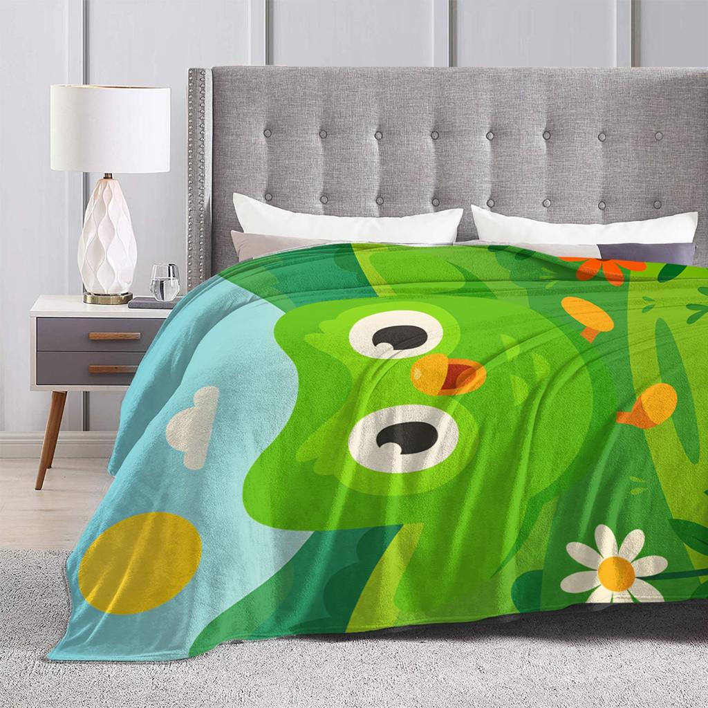 Warm Blanket Picnic Duolingos Owl Throw Blanket Flannel Bedspread For Outdoor Pattern Sofa Bed Cover