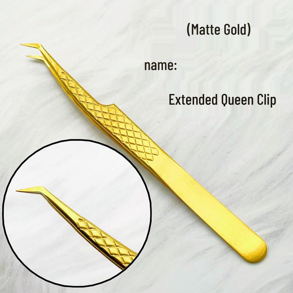 Gold Precision Eyelash Extension Tweezers: Mesh, Feather, Dolphin, Blooming Styles