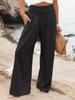 Cross2026 Women's Comfortable Cotton Linen Mid-Waist Long Pants - Casual Spring European American Style