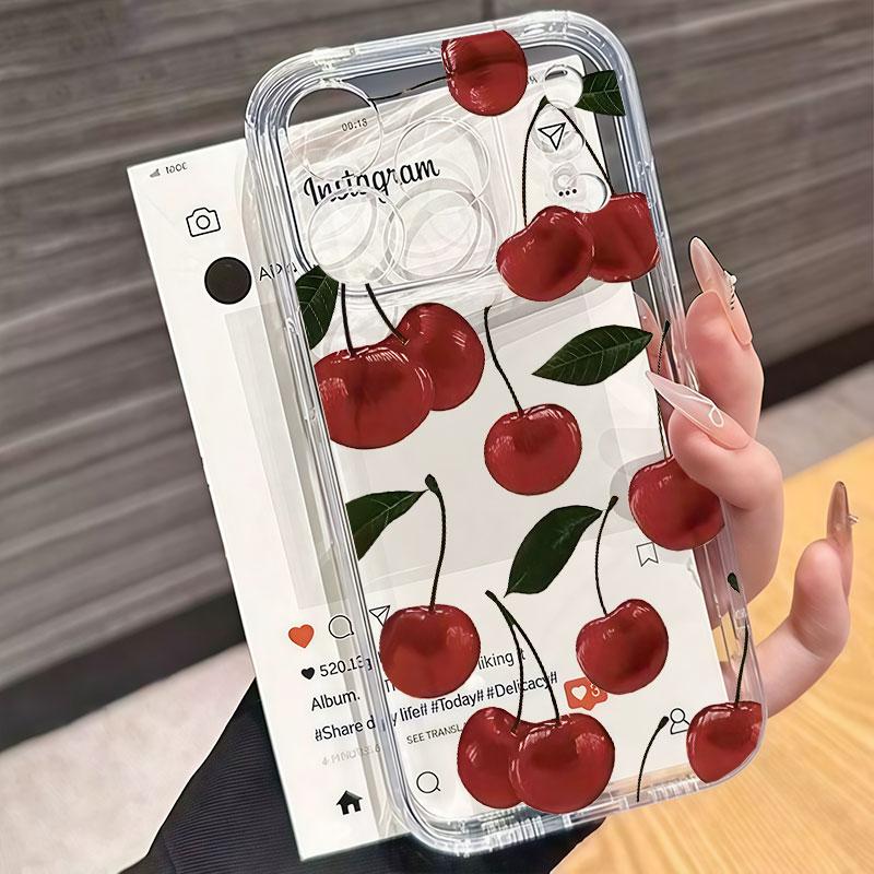 Erdbeer-Blumen-Hülle für Samsung S26 Plus S25 S24 S23 S22 Ultra A57 A17 A07 A56 5G A36 A26 A16 A55 A54 A53 Stoßfeste TPU-Hülle