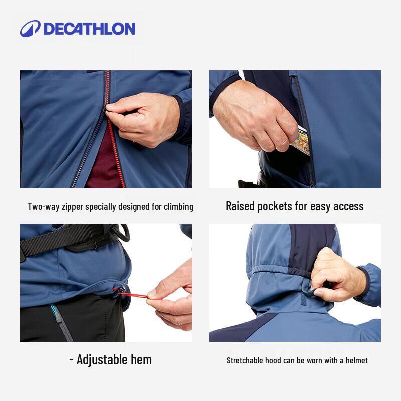 Decathlon Unisex Windproof Water-Resistant Softshell Jacket