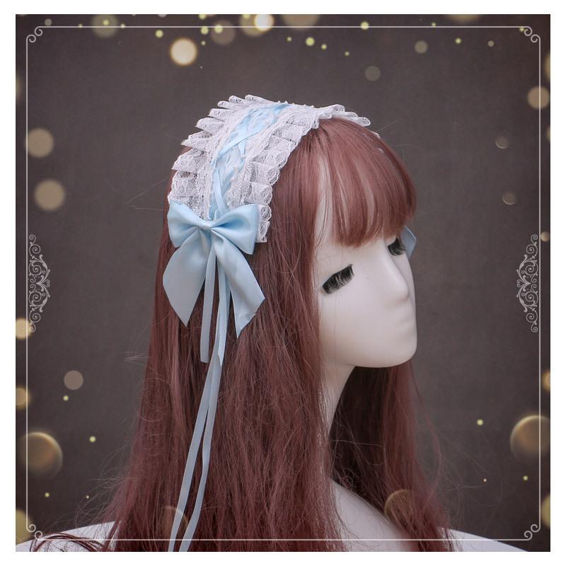 Handmade Bow Lace Headband Japanese Girl Lolita Hairpin Soft Cute Two-dimensional Headgear Cute Sister Hair Accessories