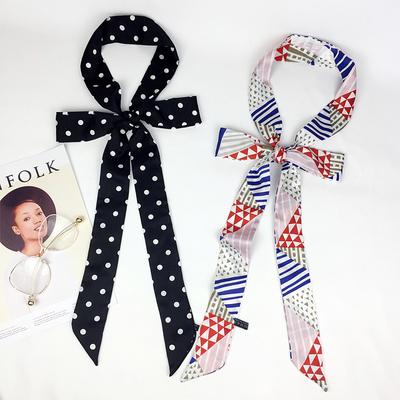 New Solid Color Scarf For Women In Spring And Autumn Versatile Ribbon Wrist Strap Headband Fashionable Decoration Student Neck Protection Small Scarf