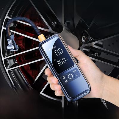 Inflador Portátil de Neumáticos para Coche, Bomba Compresora de Aire Inalámbrica de 120W con Pantalla Digital, Doble Alimentación para Coche Hogar, Inflado Rápido