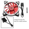 FAN- 18 12V   120mm LED Case Fan Double Aperture Multi interface Cooling Fan (Red)
