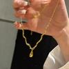 New in Vintage Glossy Water Droplet Necklaces Light Luxury Laziness High Quality Irregular Tassel Collar Chain Fine Jewelry