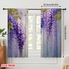 2pcs  2D plane printing Pattern Curtains Purple Wisteria Versatile Durable Polyester (without rod) Decorations For Home Use for