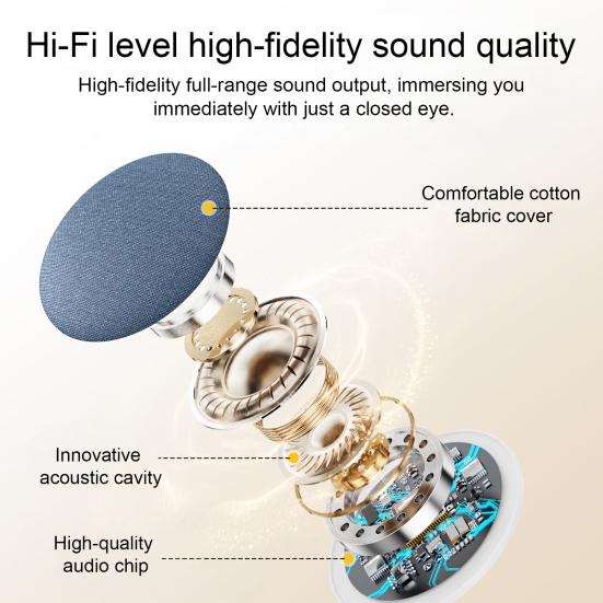 Under-Pillow Speaker for Sleep Bluetooth-compatible Ultrasonic Sound Pillow Wireless Bone Conduction Mini Pillow Speaker for Adults Side Sleepers