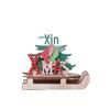 Creative Hand-Painted Cartoon Wooden Sleigh Ornament - DIY Christmas Assembly Decoration