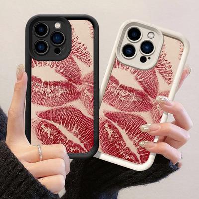 JT434 Pretty Red Lips for iPhone 17 16 15 14 Pro Max Samsung S26 S25 Ultra A17 A07 A56 A16 A06 A13 A14 Xiaomi 15T Redmi 15c Note 14 13 12 11 Soft Case