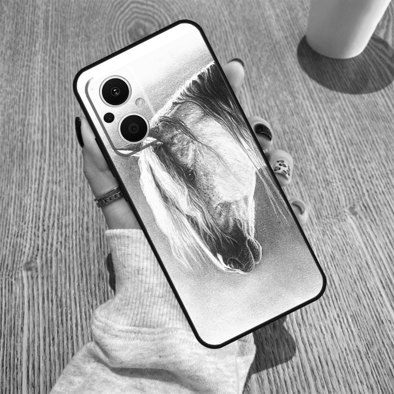Horse Sketch Funda For OPPO Reno 7 8 Lite 14 F 13F 12F 11F 13 12 11 10 Pro OPPO Find X9 X8 X6 X5 Pro Case