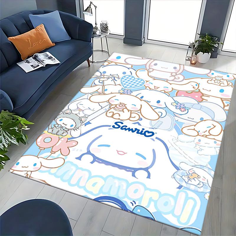 Sanrio Cinnamoroll Chair Mat - Anime Cartoon Design, Non-Slip Rug for Office Chair, Home Decor, Living Room, Bedroom, Game Room, Dormitory Carpet, Sui