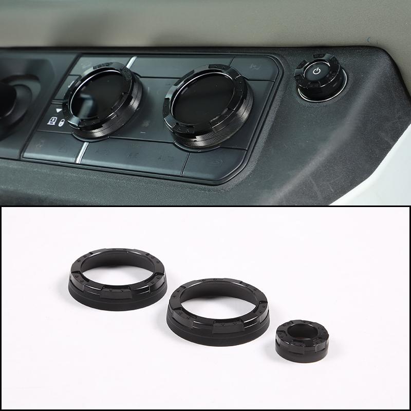 cheya Car central control air conditioner volume knob decorative cover For Land Rover Defender 110 2020+ Aluminum accessories