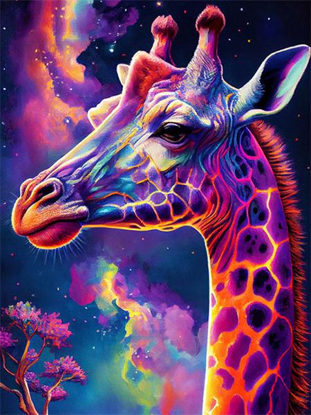 

Полный квадратный/круглый жираф красочный домашний декор мозаика вышивка животное фантазия ручная работа настенное искусство Full Round 20x30CM