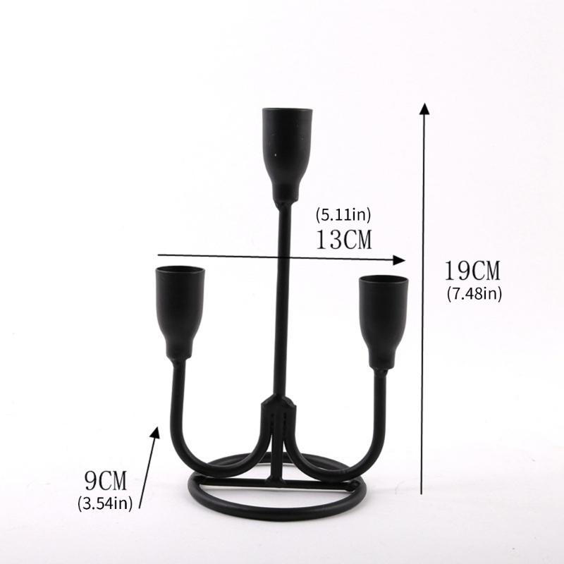 Retro 3 Arm Iron Candelabra Taper Candlestick Candle Holders For Table Centerpiece And Ambients Lighting Home Decoration