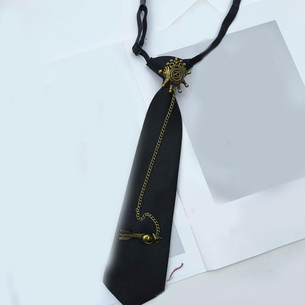 Japanese JK Necktie for Night Club Party Neck Tie Knotfree School Event Suit Tie Stage Performances Costume Tie Neckwear
