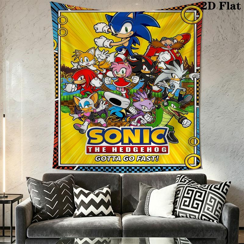 Hedgehog Sonic Cruise Wall Hanging Printed Fabric Blanket Decorative Tapestries for Bedroom Living Room Home Decor