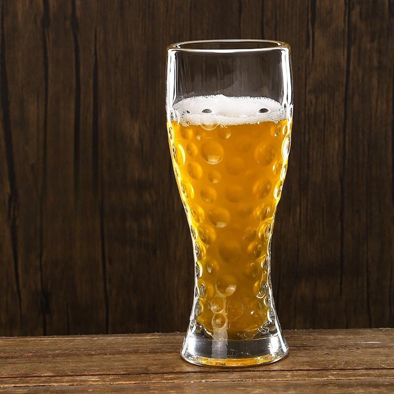 330ml and 500ml Creative Thickened Wheat Beer Glass Party Transparent Cold Drink Cup Bar Tools European-style Glass Wine Glasses
