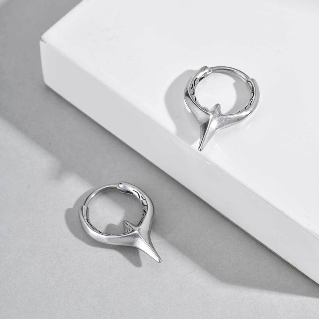 Stainless Steel Huggies Earring for Men Boys,Punk Silver Color Hoop Earring,Perforable Earring