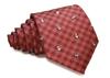SIMON CARTER Panda Gingham Check Silk Tie (Antique Red)