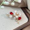 Elegante Damen Pflaumenblüten Brosche Temperament Kleidung Fixierstift Eingelegt mit Zirkonia Brustblume für Frauen