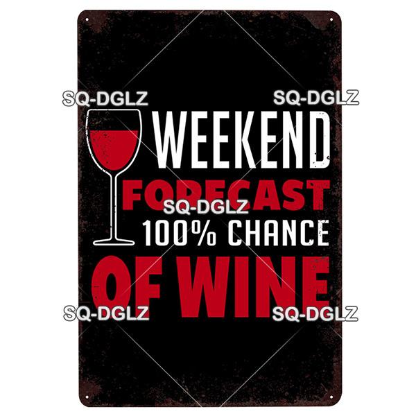 [SQ-DGLZ] Wine Metal Sign Vintage Tin Sign Bar Wall Decor Metal Crafts Home Decor Painting Plaques Art Poster Custom