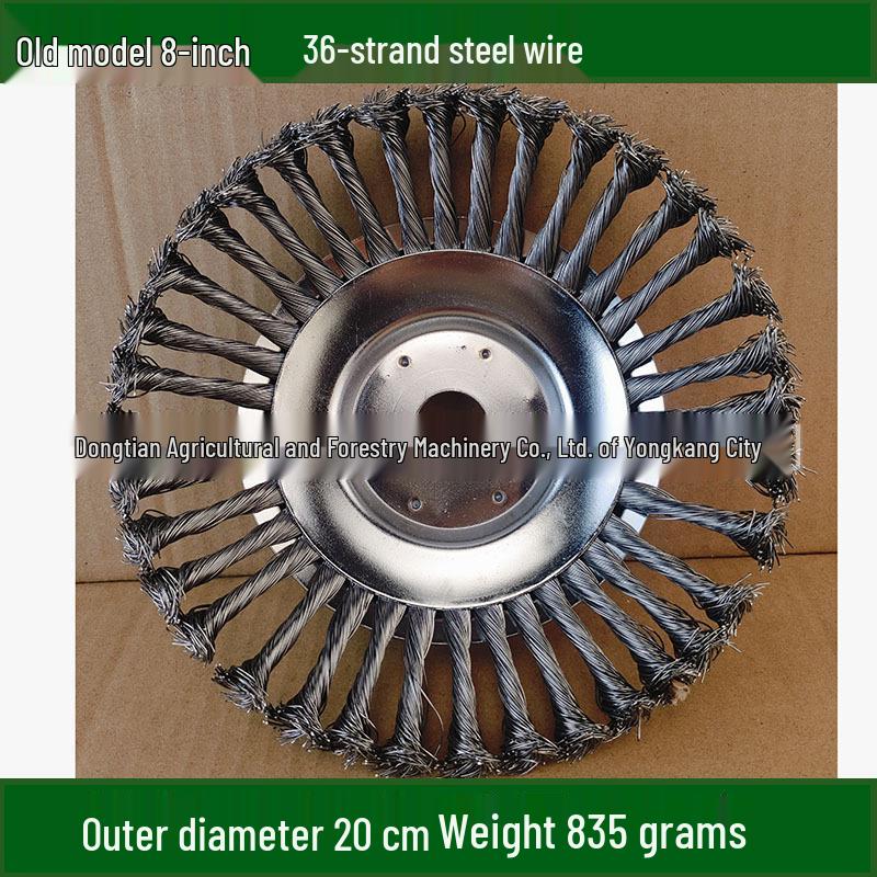 6, 8, 10-Inch Steel Wire Weeding and Rust Removal Disc for Lawnmower Brush Cutter