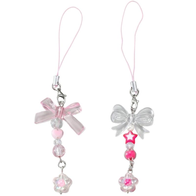 

Y2k Girl Heart Flower Bowknot Loves Heart Bear Star Keychain Sweet Ins Car Bag Accessory Phone Shell Alloy Pendant 1