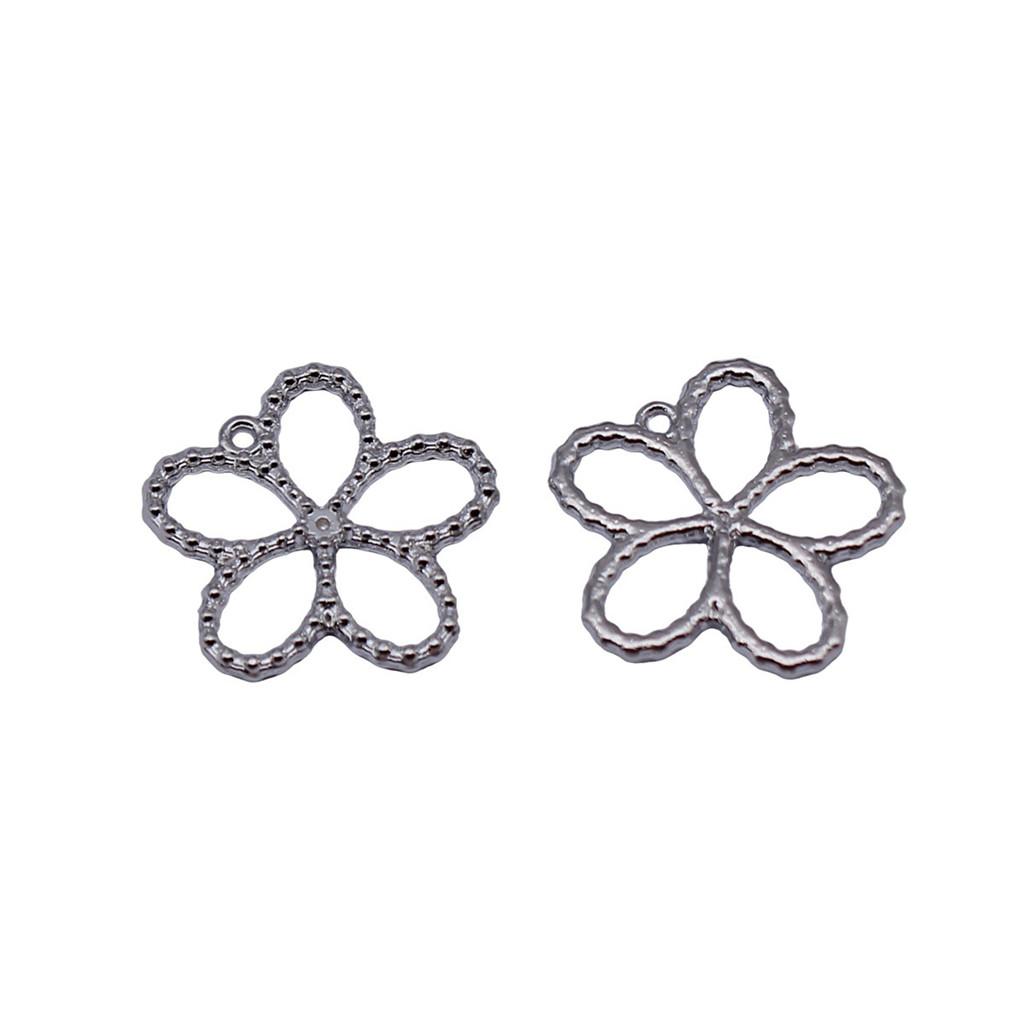 Simple Flower Charms Antique Alloy Pendants For Minimalist Floral Jewelry