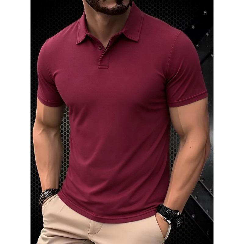 Men Solid Color Short Sleeve Polo Shirt (Multi-Color Options)